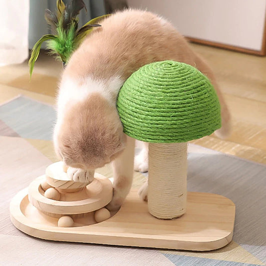 The Vela Sprout-Play: Mushroom Scratching Post & Interactive Track
