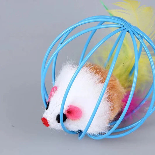 The Vela Mouse-in-a-Cage: Colorful Plush Simulation Toy
