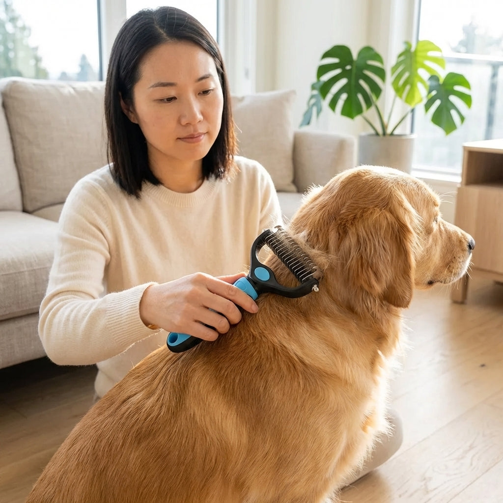 The Vela Dual-Groom: Double-Sided Deshedding & Dematting Tool
