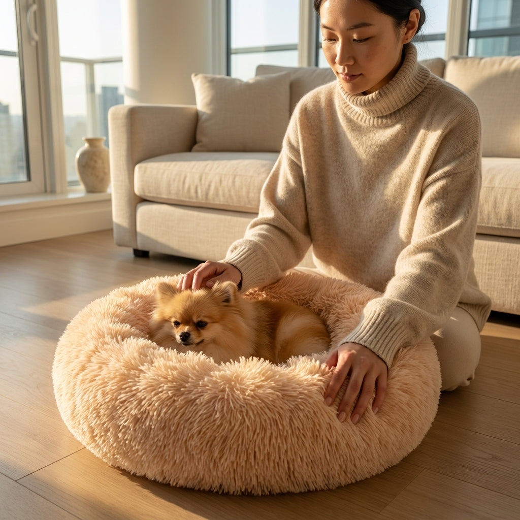 The Vela Cloud-Nest: Ultra-Plush Calming Pet Bed