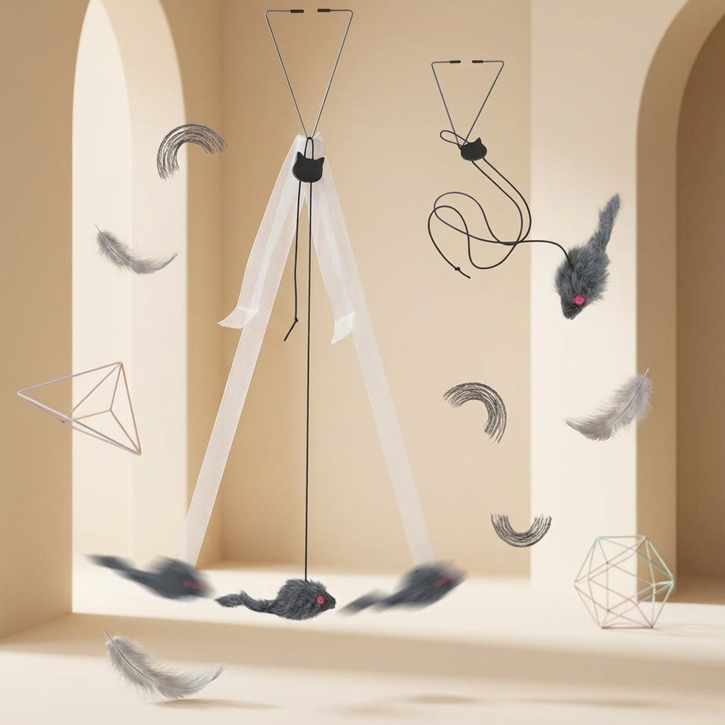 The Vela Leap-Hunter: Retractable Hanging Mouse Toy