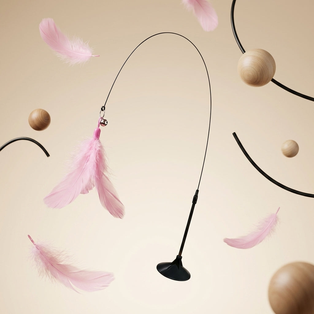 The Vela Flexi-Flutter: 2-in-1 Suction & Handheld Feather Teaser