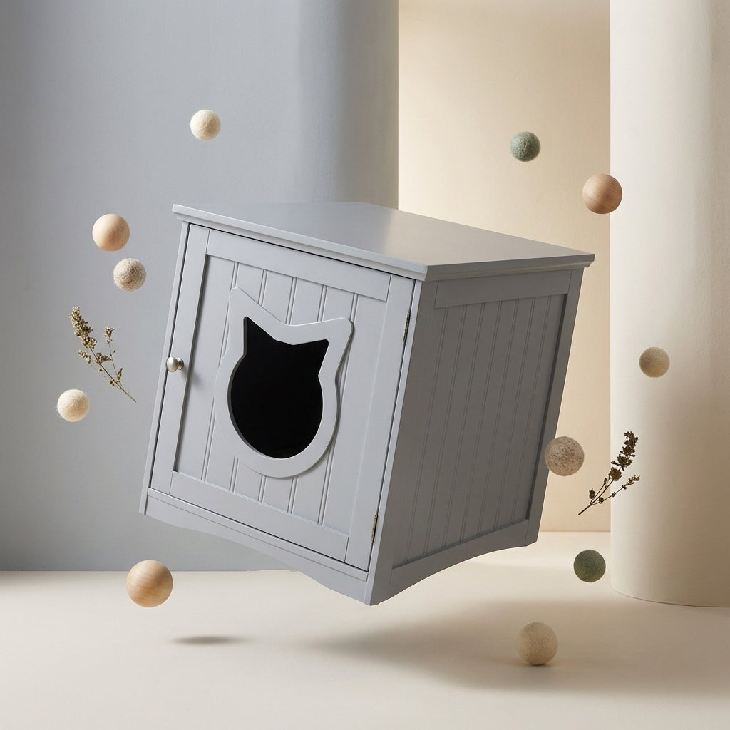 The Vela Haven: 2-in-1 Litter Box Enclosure & Side Table
