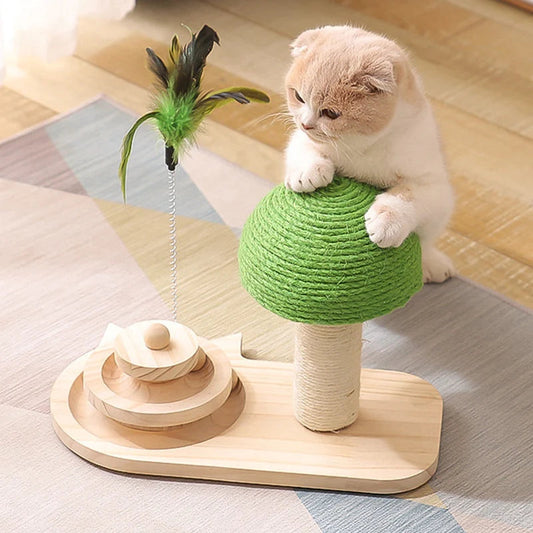 The Vela Sprout-Play: Mushroom Scratching Post & Interactive Track