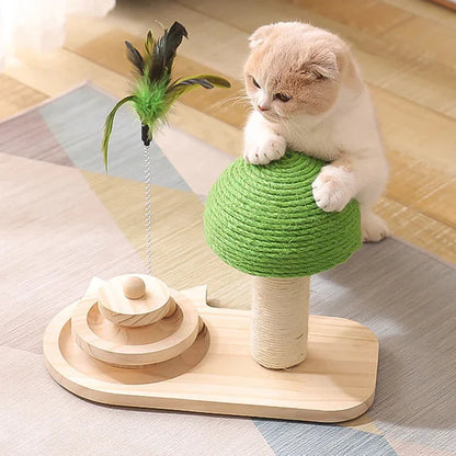 The Vela Sprout-Play: Mushroom Scratching Post & Interactive Track