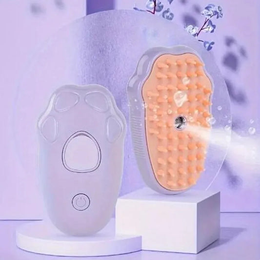 The Vela Steam-Groom: 3-in-1 Electric Mist & Massage Brush
