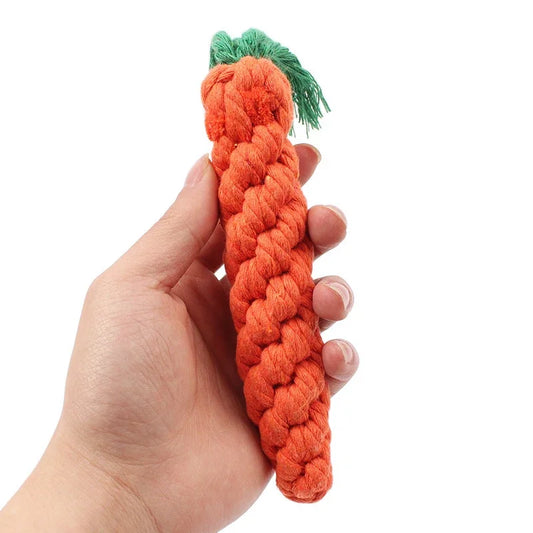 The Vela Crunch-Root: Cotton Rope Weaving Carrot Toy