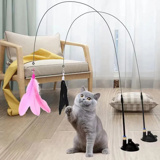 Vela Feather-Flex: 2-in-1 Suction Cup Cat Wand