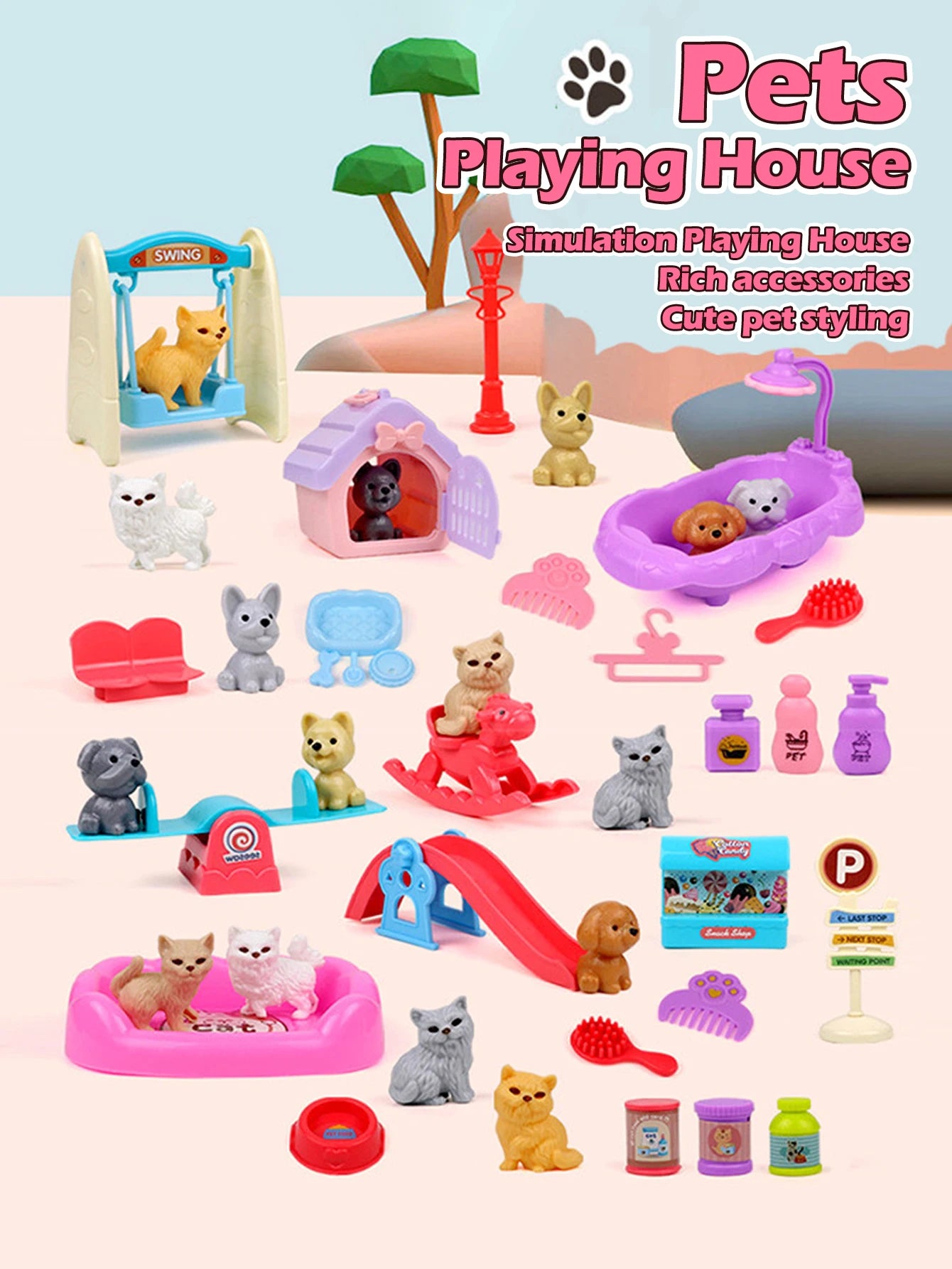 The Vela Family-Play: Deluxe Simulation Pet House Set
