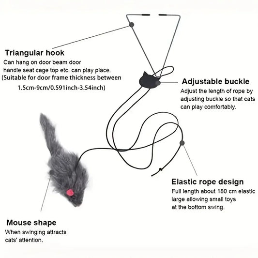 The Vela Leap-Hunter: Retractable Hanging Mouse Toy