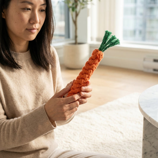 The Vela Crunch-Root: Cotton Rope Weaving Carrot Toy