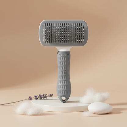 The Vela Bristle-Blitz: Self-Cleaning Pet Grooming Brush