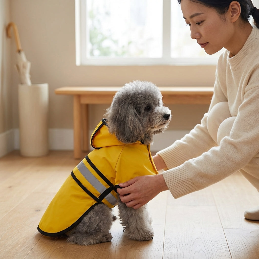 The Vela Storm-Shield: Adjustable Reflective Pet Raincoat