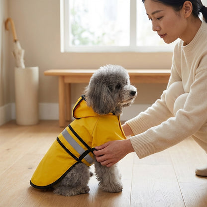 The Vela Storm-Shield: Adjustable Reflective Pet Raincoat