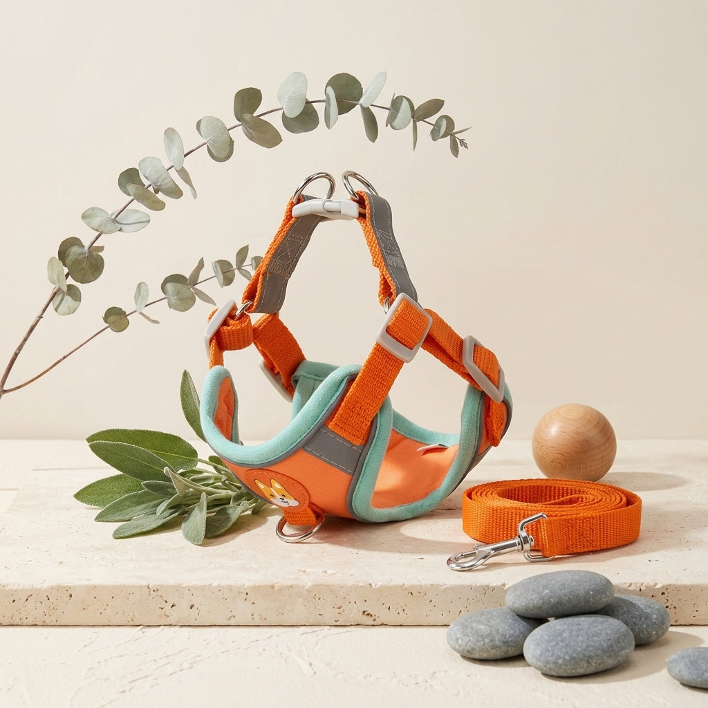 The Vela Suede-Soft: Reflective Multi-Adjustable Harness Set