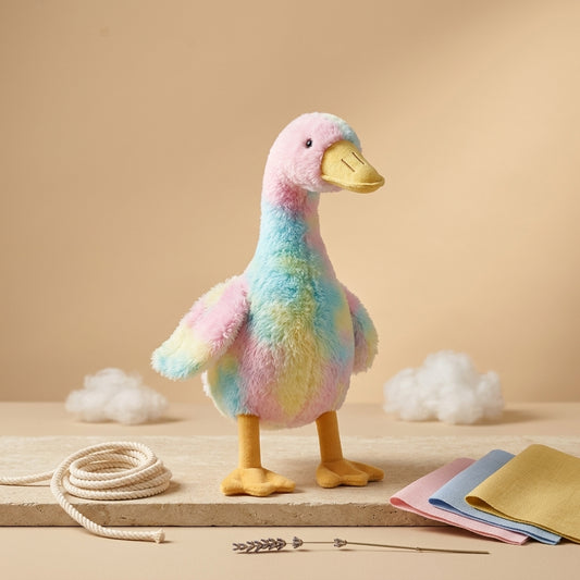 The Vela Rainbow-Duck: 50cm Soft Plush Companion