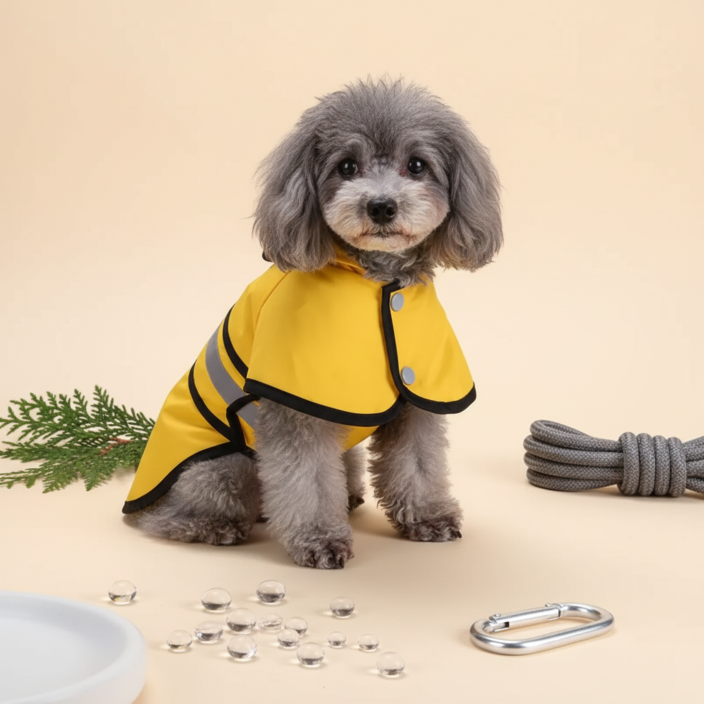 The Vela Storm-Shield: Adjustable Reflective Pet Raincoat