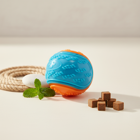The Vela Chewy-Bounce: Squeaky Dental Play Ball