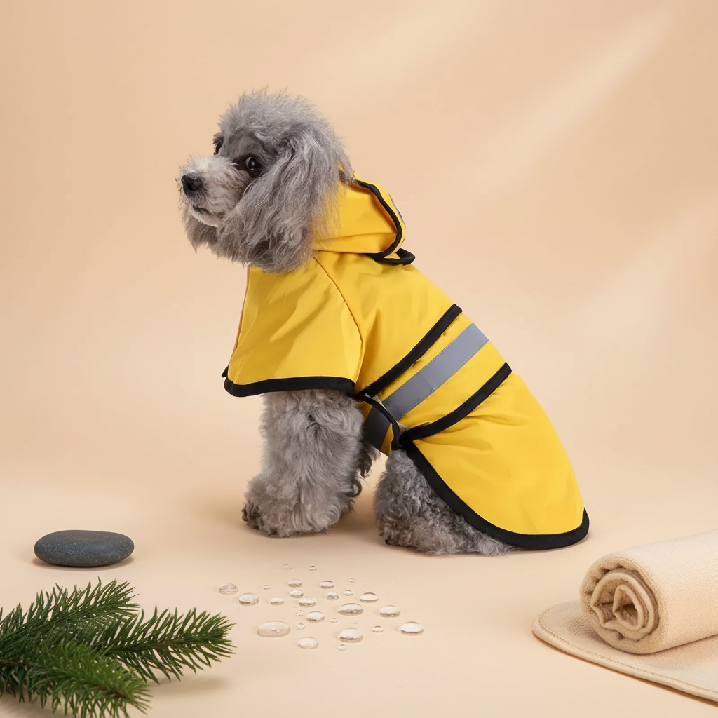 The Vela Storm-Shield: Adjustable Reflective Pet Raincoat