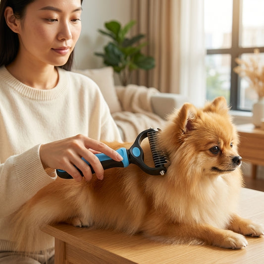 The Vela Dual-Groom: Double-Sided Deshedding & Dematting Tool