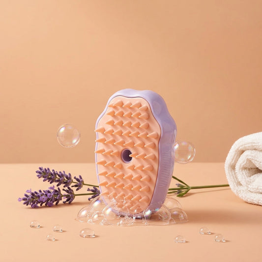 The Vela Steam-Groom: 3-in-1 Electric Mist & Massage Brush