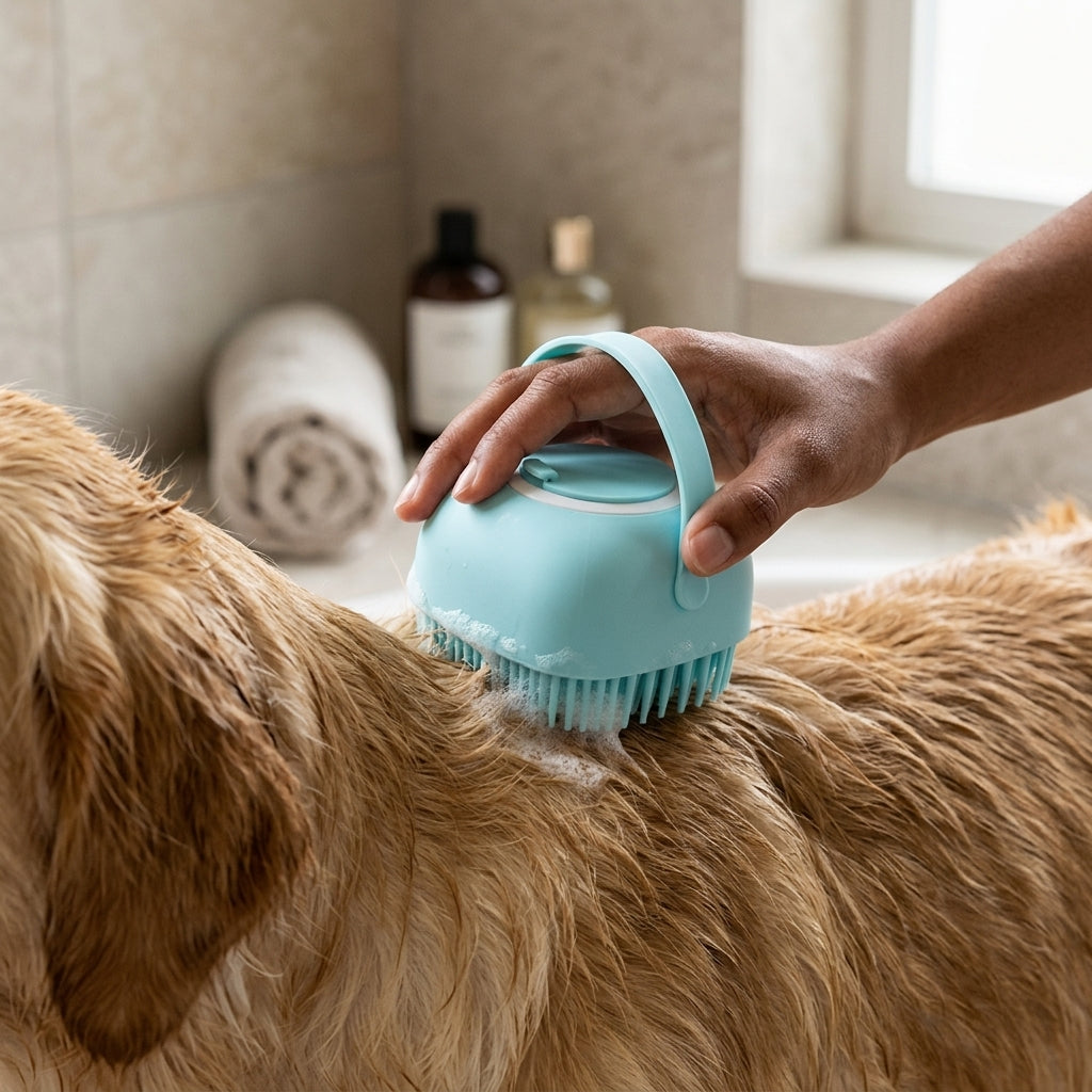 The Vela Scrub-Soothe: 2-in-1 Silicone Massaging Bath Brush