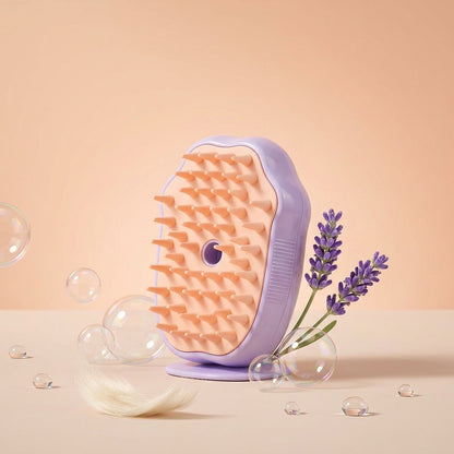 The Vela Steam-Groom: 3-in-1 Electric Mist & Massage Brush