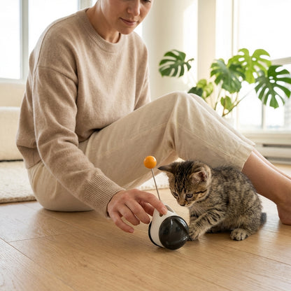 The Vela Balance-Bolt: 2-in-1 Tumbler & Turntable Cat Toy