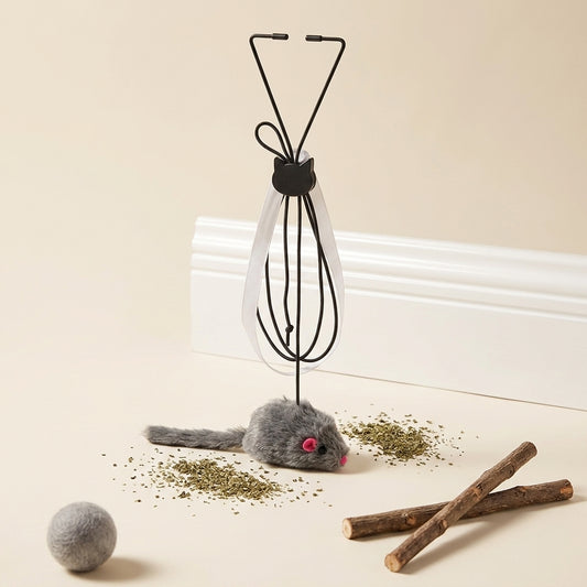 The Vela Leap-Hunter: Retractable Hanging Mouse Toy