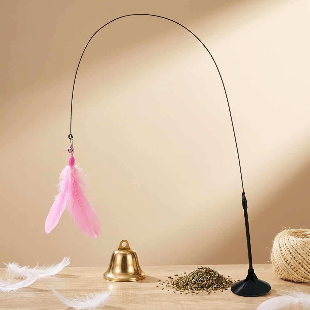 Vela Feather-Flex: 2-in-1 Suction Cup Cat Wand