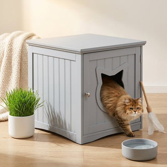 The Vela Haven: 2-in-1 Litter Box Enclosure & Side Table