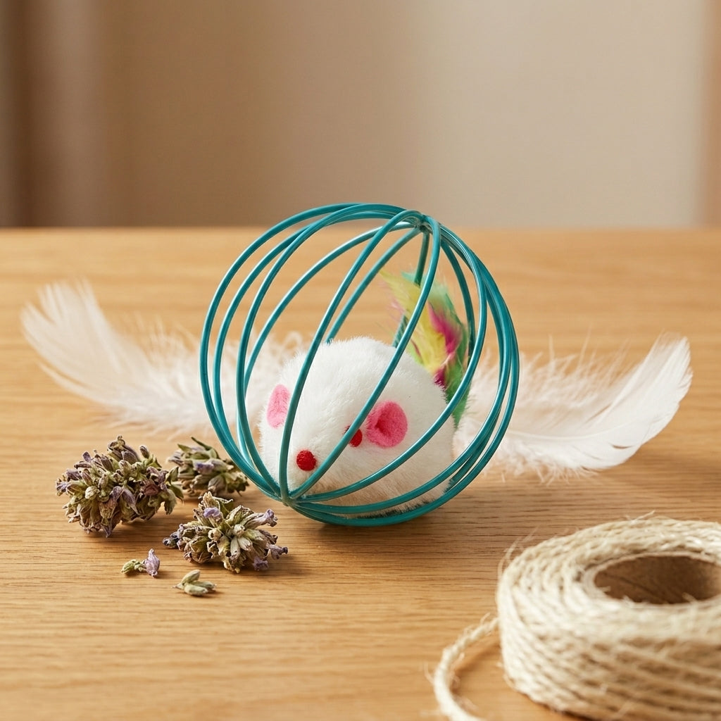 The Vela Mouse-in-a-Cage: Colorful Plush Simulation Toy