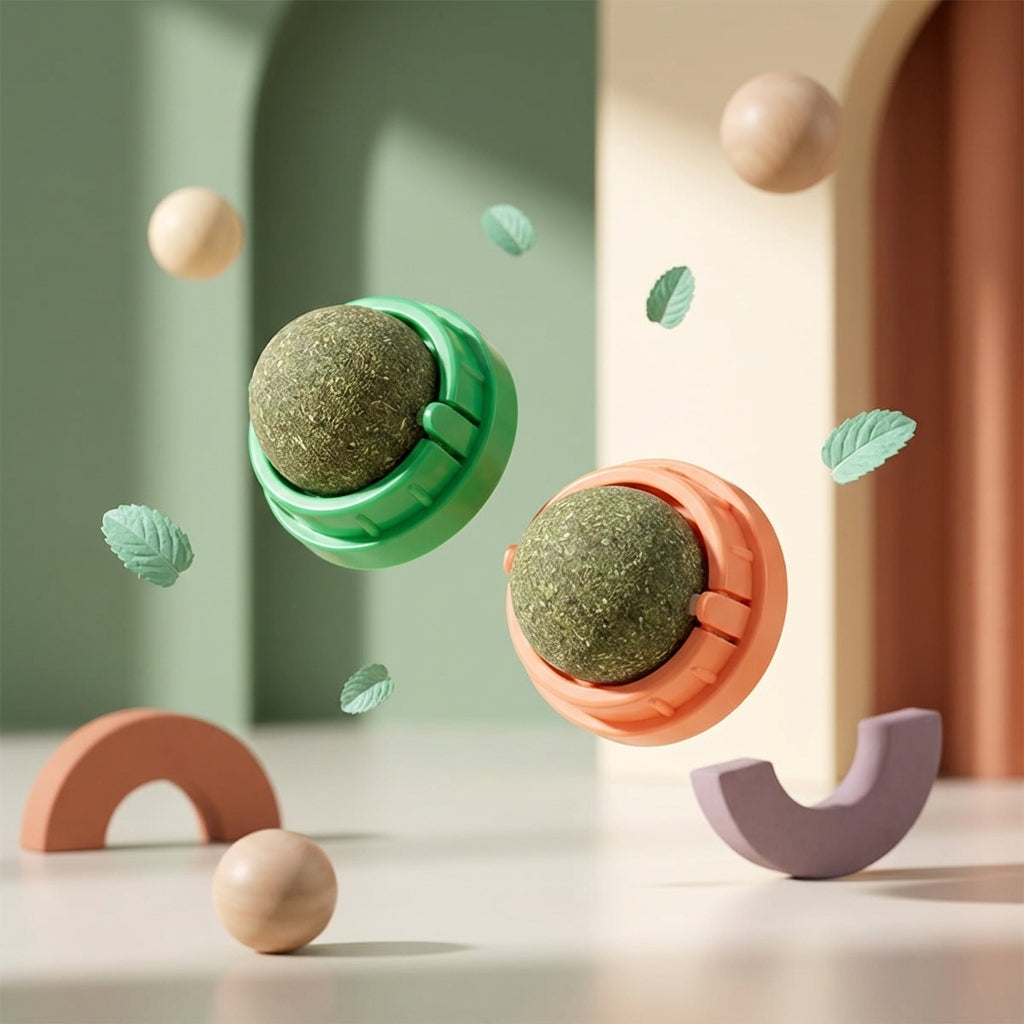 The Vela Mint-Mist: Self-Adhesive Catnip Dental Ball