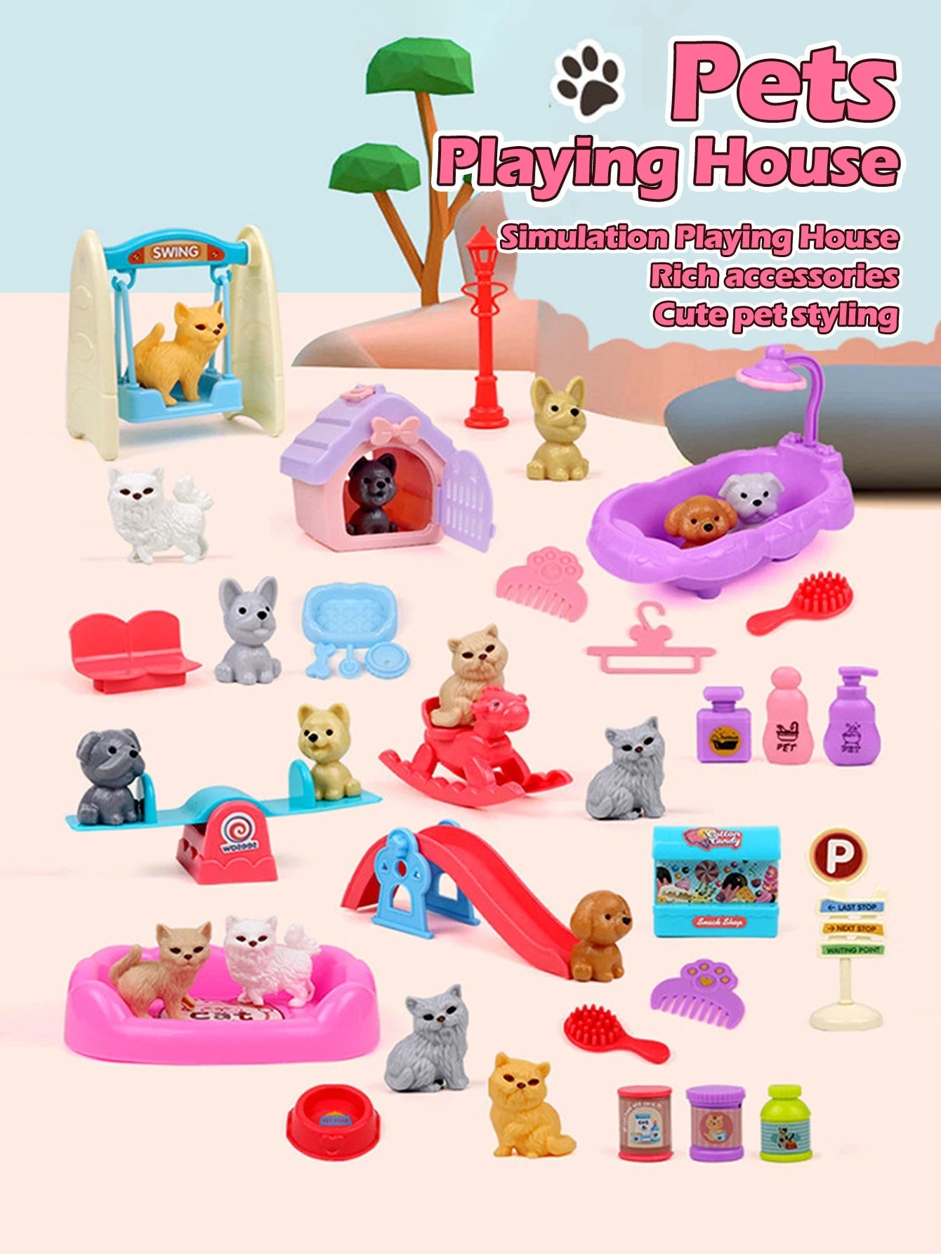 The Vela Family-Play: Deluxe Simulation Pet House Set